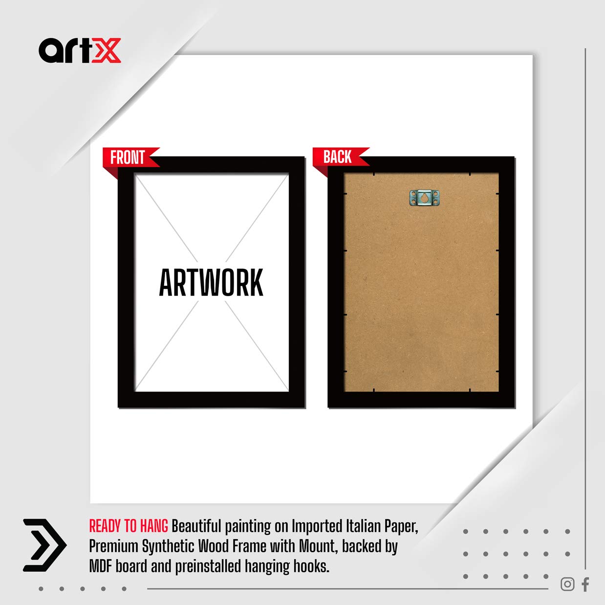 Artx Birds Owl And Sparrow Abstract Framed Paintings Combo Set Of 2 (8.5 X 13.5 Set Of 2 Paintings, Multicolor, Synthetic Wood)